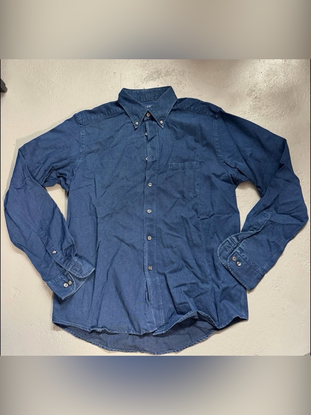 ETON Contemporary Men’s Indigo Solid Denim Button Down Casual Shirt Size 41 16